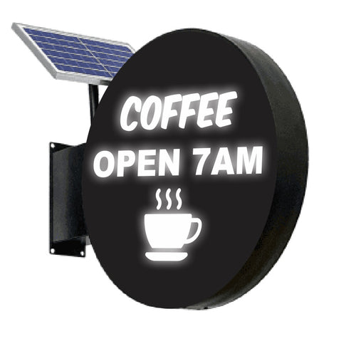 Solar Round Illuminated LED Lightbox Sign | Perth | Wangara | Osborne Park | Subiaco | Northrigde | Malaga | Sign Maker | Leederville